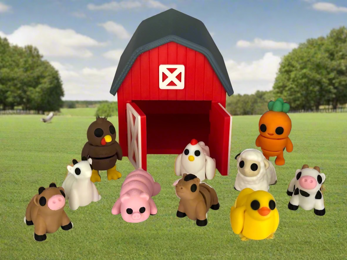 Farm Fidget Animals 🐷🐮🐔 – 3D Printed Collectibles