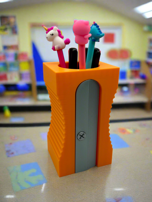 Giant Pencil Sharpener Pen & Pencil Holder – 3D Printed Desk Organizer