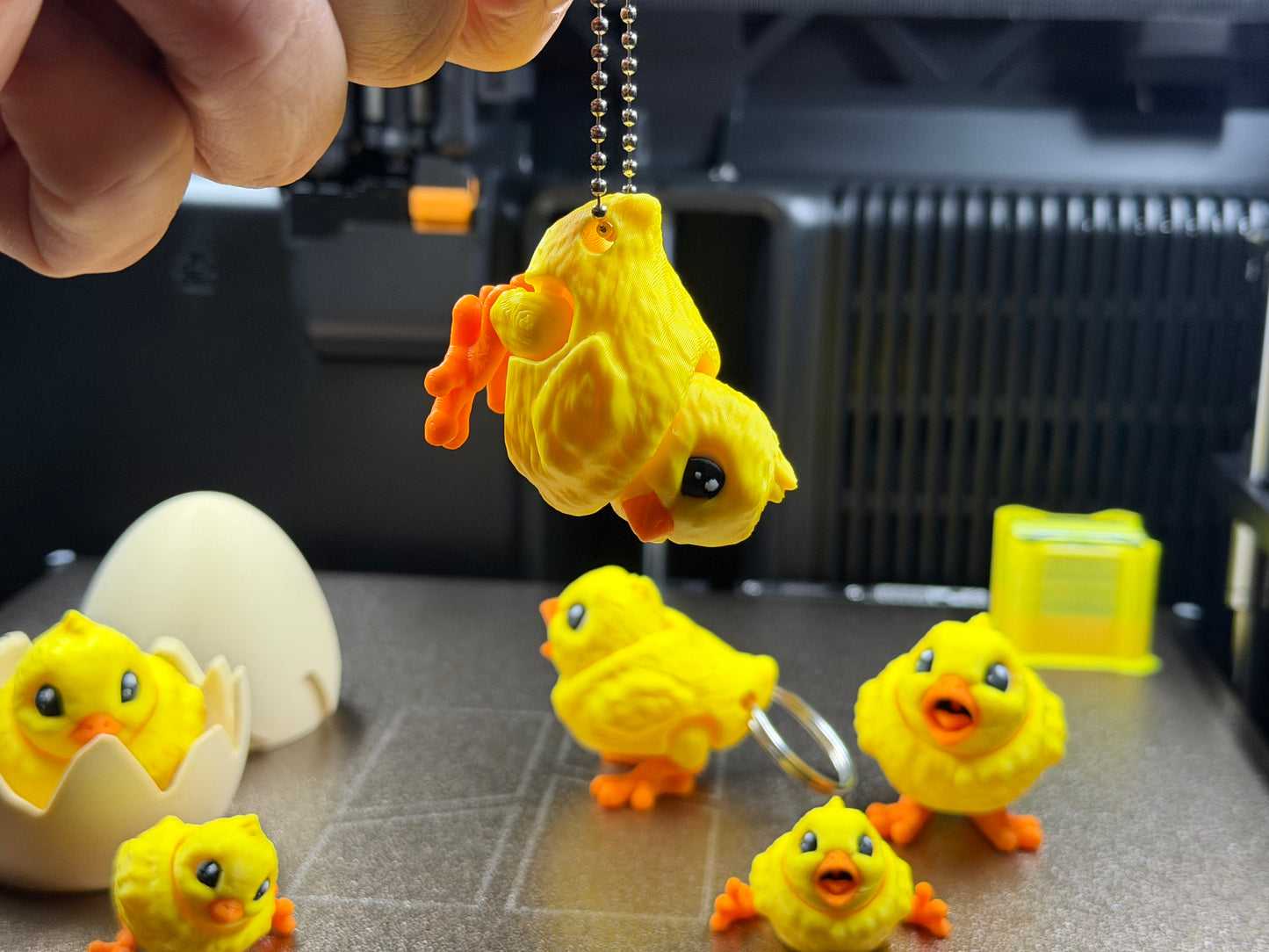 3D Printed Spring Chick Fidget – Swivel Head Chick (Multiple Sizes & Styles)