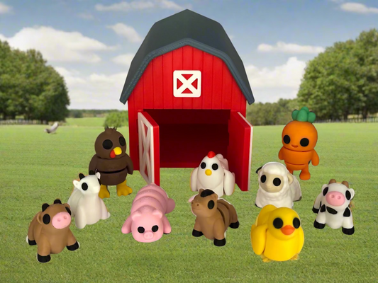 Farm Fidget Animals 🐷🐮🐔 – 3D Printed Collectibles